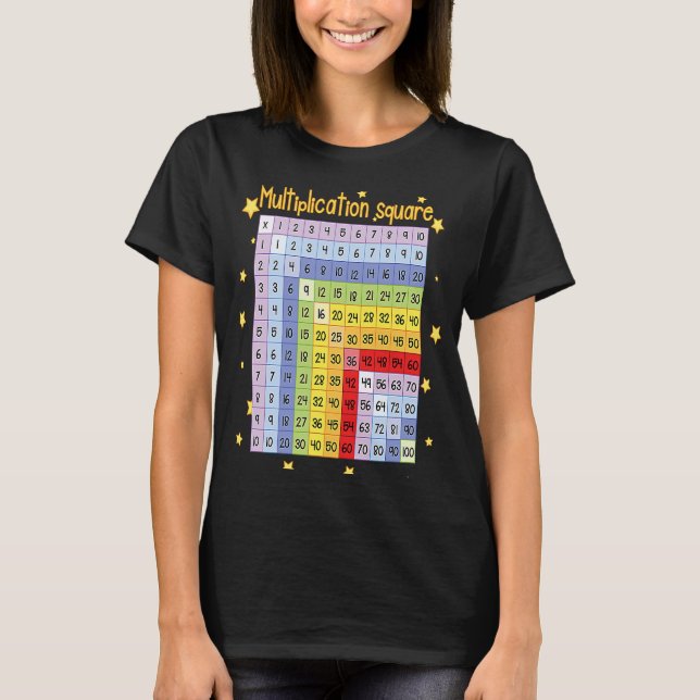 Math Chart Kids Te för multiplikationskvadrat med  T Shirt (Framsida)