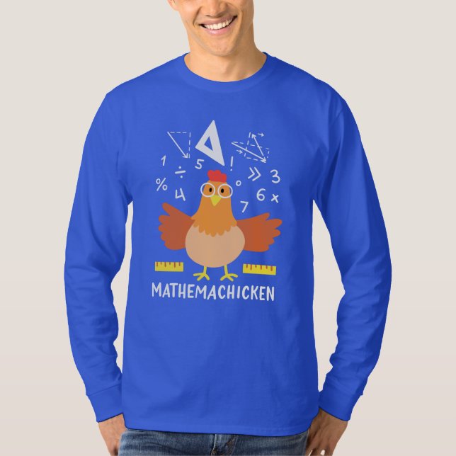 Math Chicken Gag Funny Mathemachicken Lärare T Shirt (Framsida)