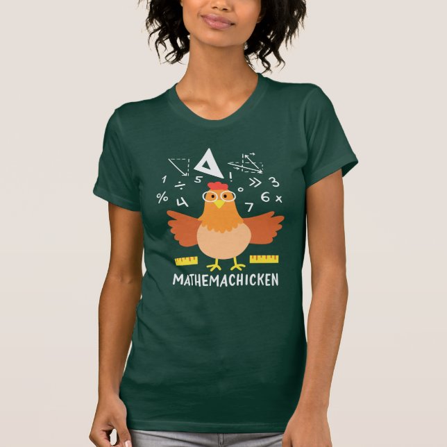 Math Chicken Gag Funny Mathemachicken Lärare T Shirt (Framsida)
