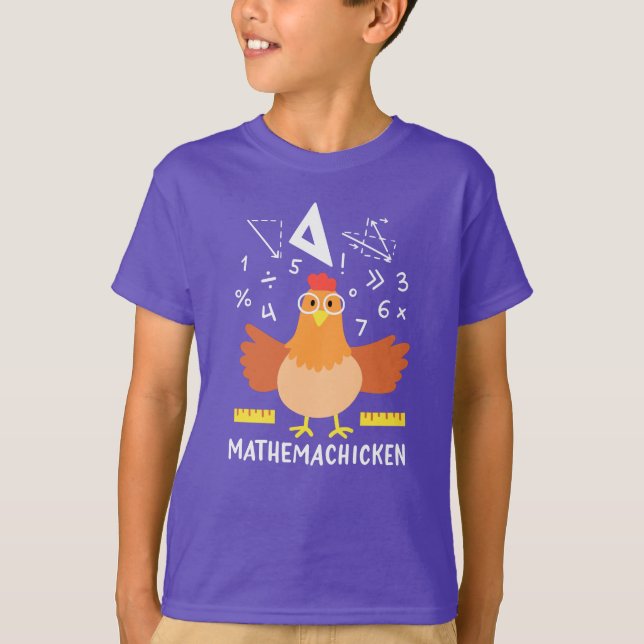 Math Chicken Gag Funny Mathemachicken Nerd T Shirt (Framsida)