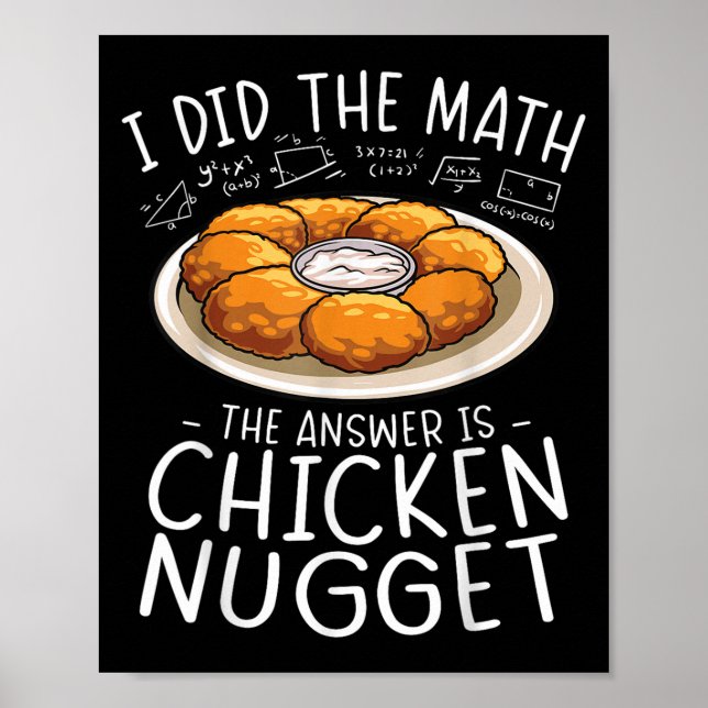 Math Chicken Nugget Älskare Funny Nerd Hum Poster (Framsidan)