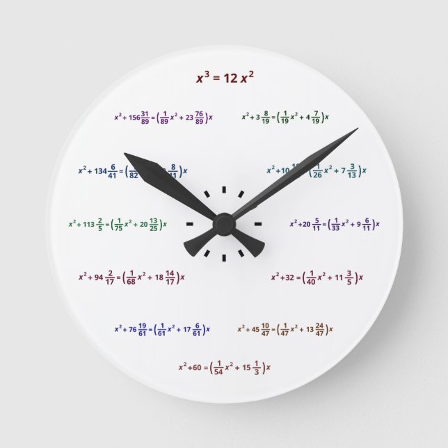Math Clock (AM-PM-minuter) Rund Klocka (Framsida)