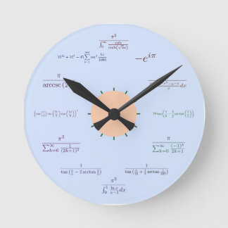 Math Clock (blå) Rund Klocka