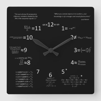 Math Clock Fyrkantig Klocka