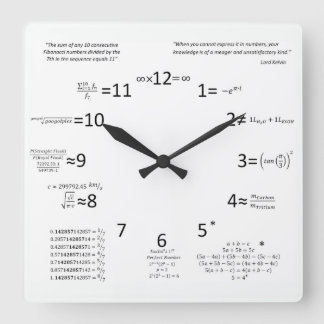 Math Clock Fyrkantig Klocka