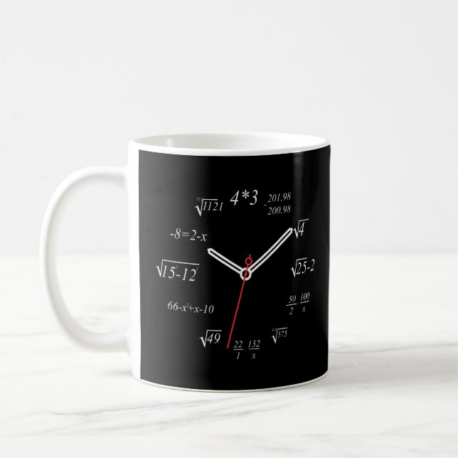 Math Clock Nerdy Math Teacher Math Student Math Cl Kaffemugg (Vänster)