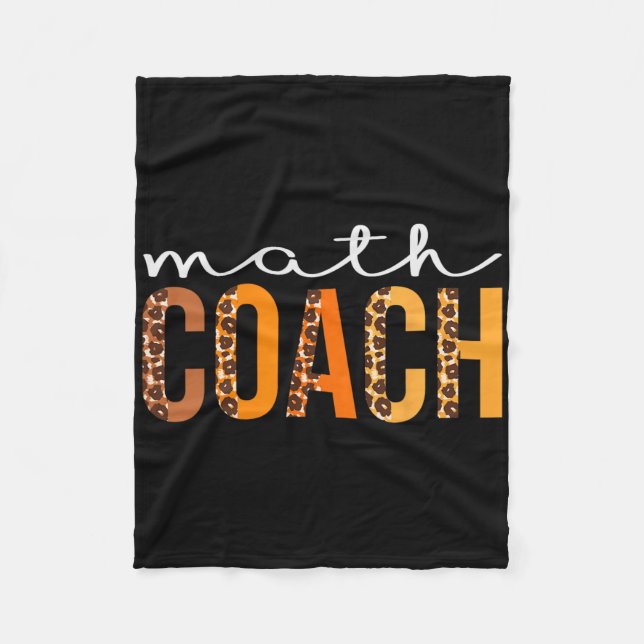 Math Coach Leopard Squad Cute Fall Autumn Thanksgi Fleecefilt (Framsidan)