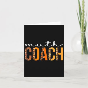 Math Coach Leopard Squad Cute Fall Autumn Thanksgi Kort