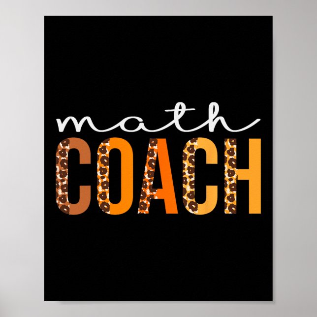 Math Coach Leopard Squad Cute Fall Autumn Thanksgi Poster (Framsidan)
