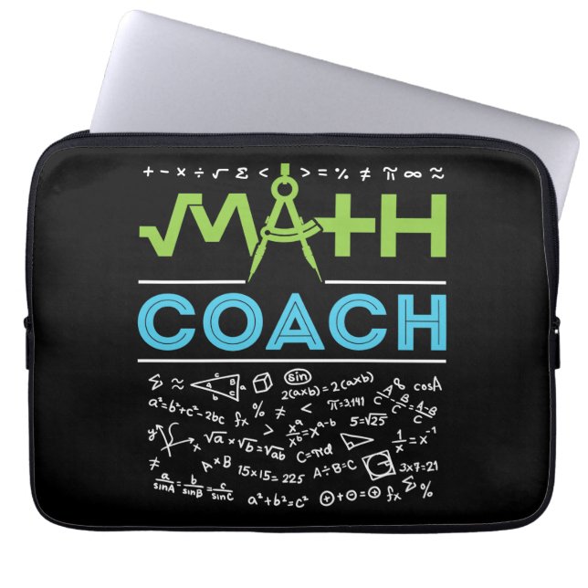 Math Coach Mathematics Tutor Laptop Fodral (Framsidan)
