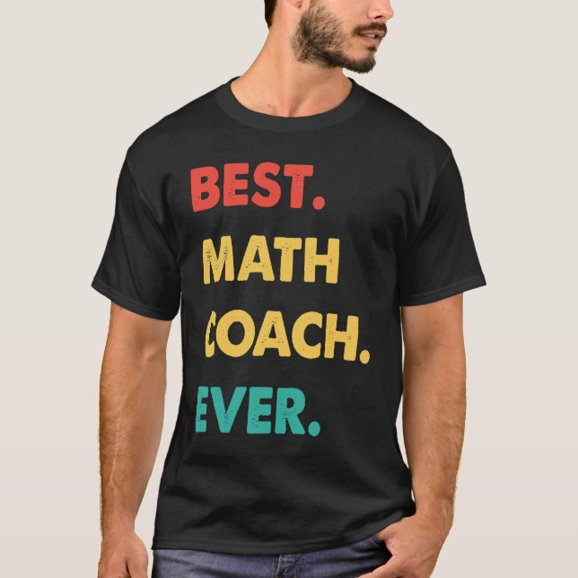 Math Coach Retro Best Math Coach T Shirt (Framsida)