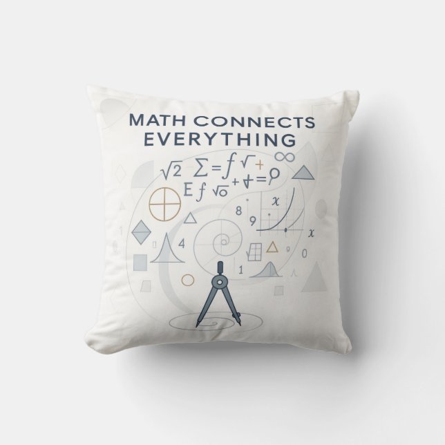 Math Connects Everything Kastkudde Present för Mat Kudde (Framsida)