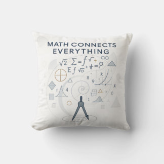 Math Connects Everything Throw Pillow Gift for Mat Kudde