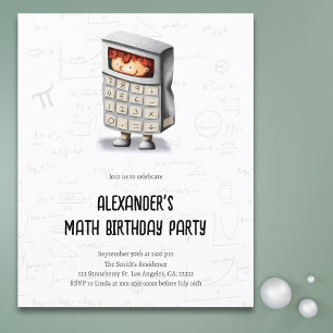 Math Costume Kid Budget Birthday-inbjudan Flygblad