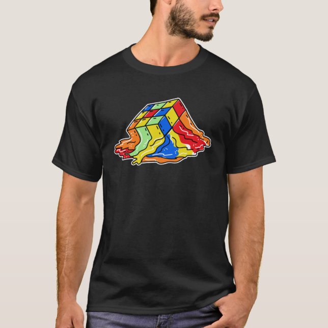 Math Cuber Speed Cubing Pussel Kub T Shirt (Framsida)