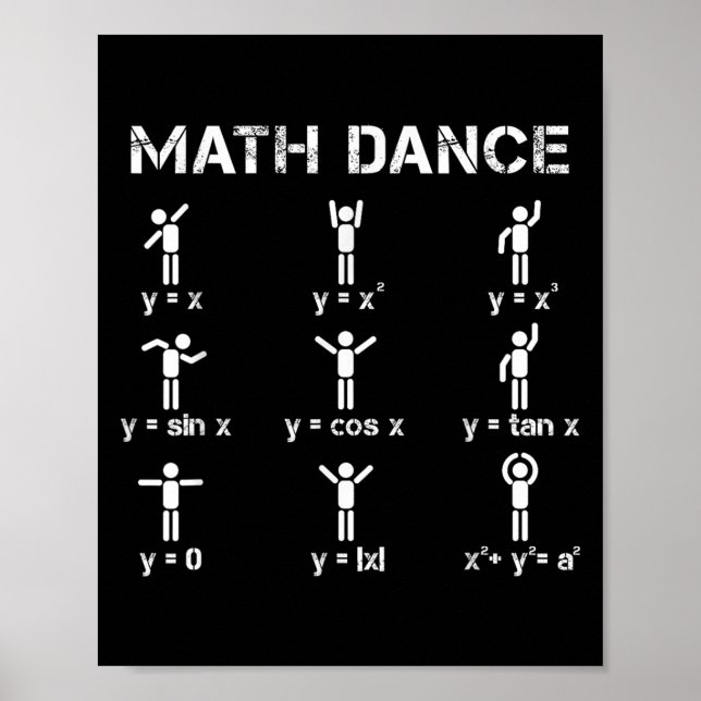 Math Dance Algebraic Function Funny Tröja för lära Poster (Framsidan)