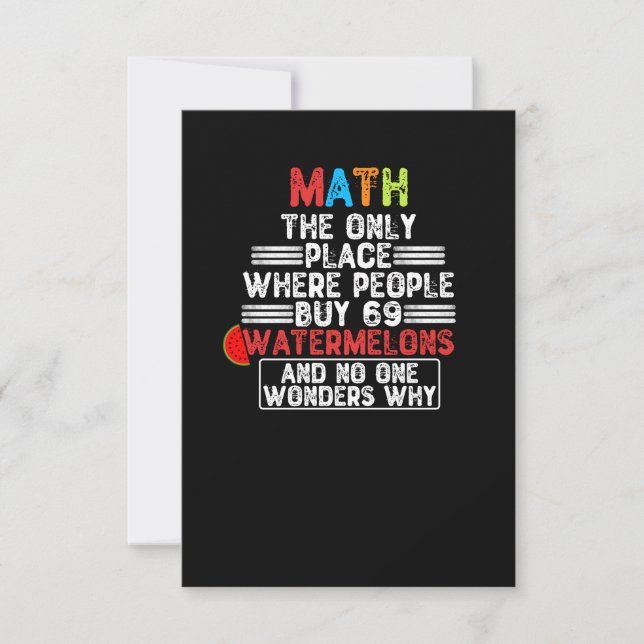 Math den enda Ställe där människor köper 69 vatten Tack Kort (Framsida)