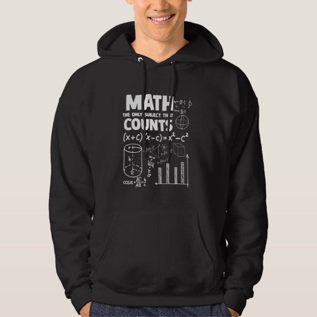 Math den enda Subjekt som räknas till Math Pun Mat Hoodie (Framsida)