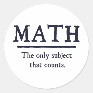 Math det enda subjekt som räknar runt klistermärke