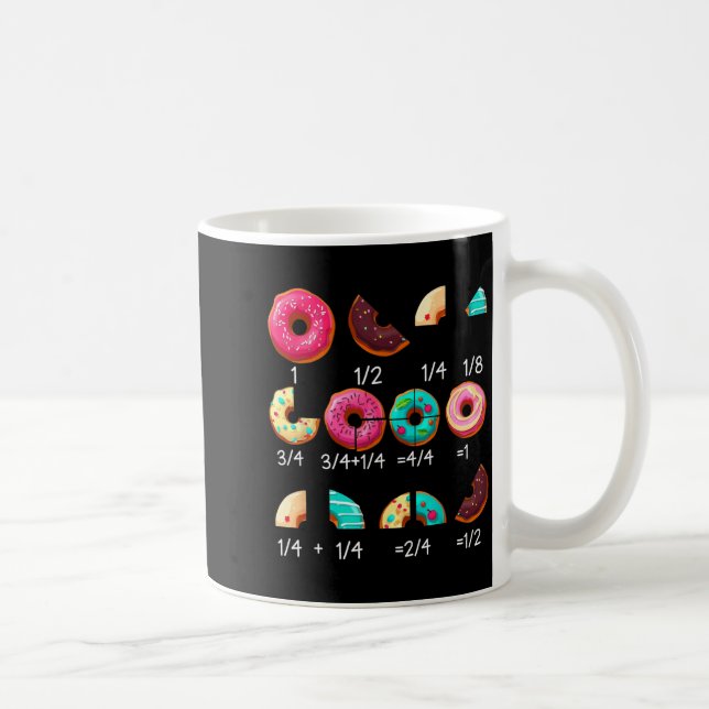 Math Donut Fraction Tillbaka till skolan Lärare Gå Kaffemugg (Höger)