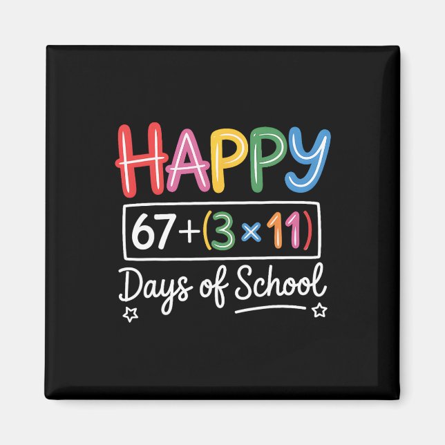 Math Ekvation 100:e Dag Läraren Glad 100 Dagar Av  Magnet (Framsidan)