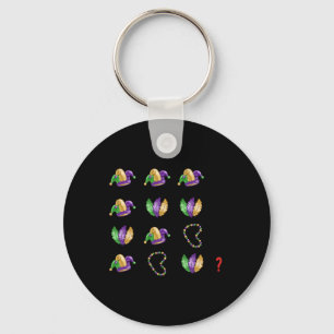Math ekvation Mardi Gras pärlor masker lärare stud Nyckelring