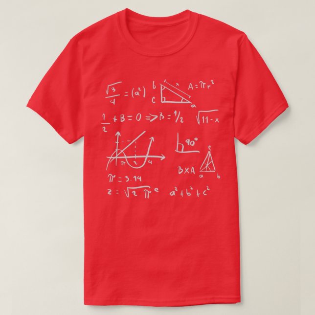 Math Equation Cool Quadratic Formula Geek Nerd Mat T Shirt (Design framsida)
