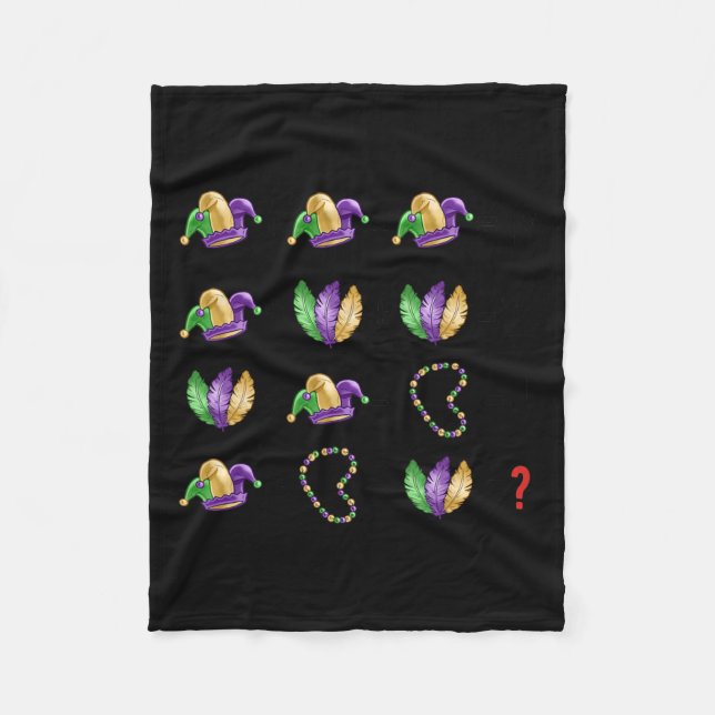 Math Equation Mardi Gras Pärlor Masks Teacher Stud Fleecefilt (Framsidan)