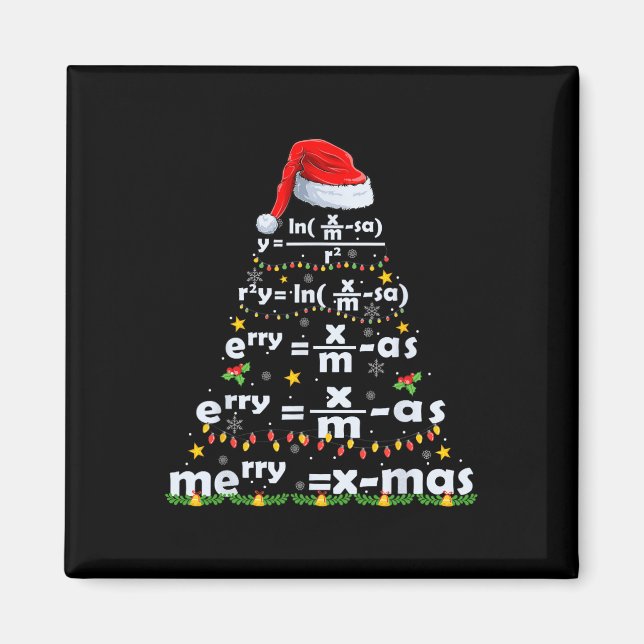 Math Equation Merry X-mas Funny Math Teacher Chris Magnet (Framsidan)