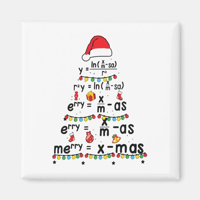 Math Equation Merry X-mas Funny Math Teacher Chris Magnet (Framsidan)