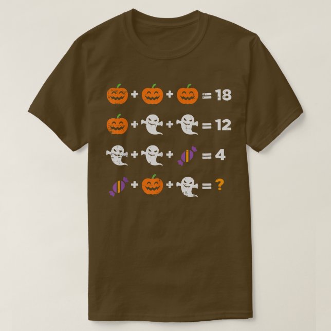 Math Equation Pumpkin Ghost Halloween Teacher Mana T Shirt (Design framsida)
