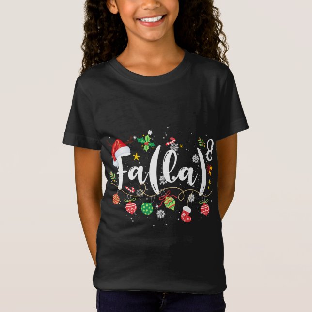 Math Fa La 8 Santa jul Pajamas Teacher Stude T Shirt (Framsida)