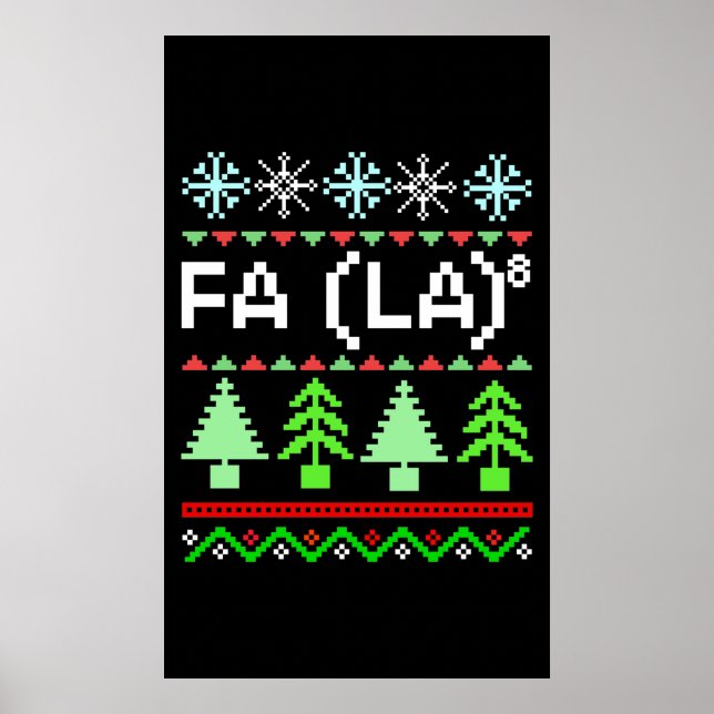 Math Fa La - jul Sång Ugly Sweater Stil Poster (Framsidan)