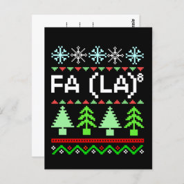 Math Fa La - jul Sång Ugly Sweater Stil Vykort