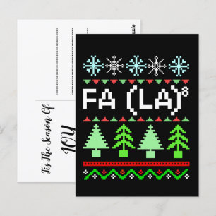 Math Fa La - jul Sång Ugly Sweater Stil Vykort