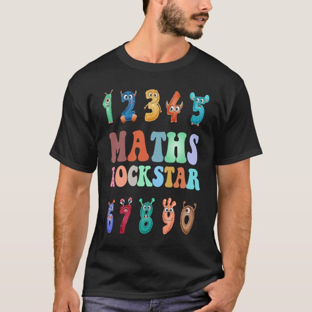 Math för barn Boys eller Girls Cute Monster Nummer T Shirt (Framsida)