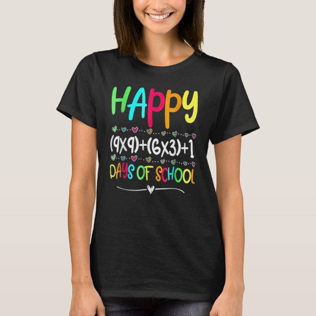 Math Formel 100 dagar för skollärare Boy Girl T Shirt (Framsida)