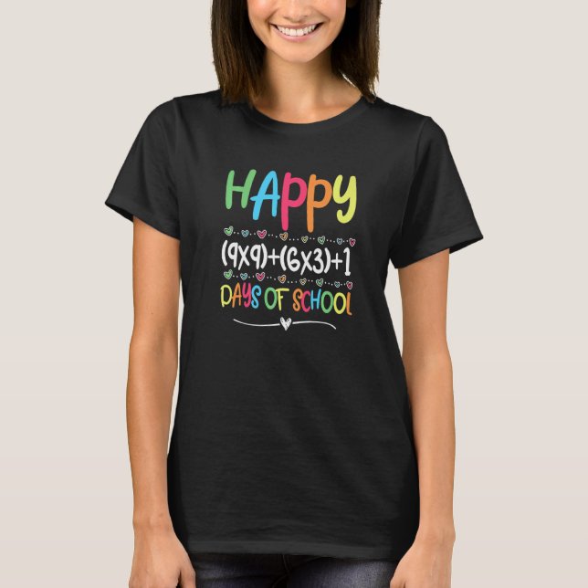 Math Formel 100 dagar för skollärare Boy Girl T Shirt (Framsida)