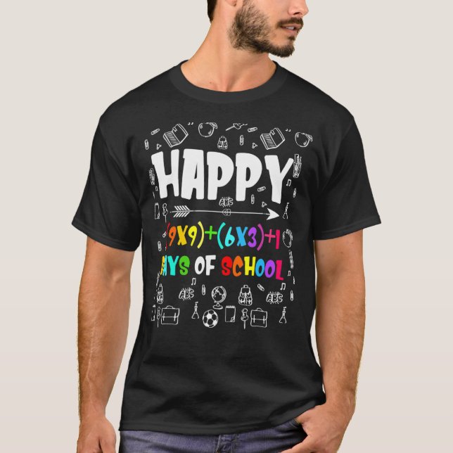 Math Formel 100 dagar för skollärare Boy Girl T Shirt (Framsida)