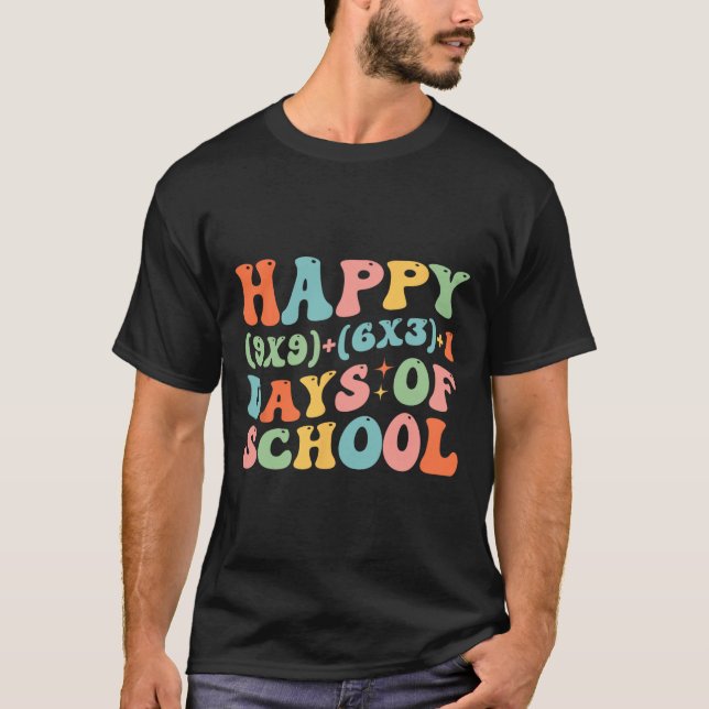 Math Formeln Glad 100 dagar på skolan Rolig Math T Shirt (Framsida)