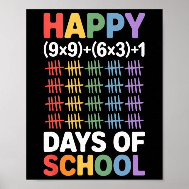 Math Formula 100 Days Of School Funny Math Teacher Poster (Framsidan)