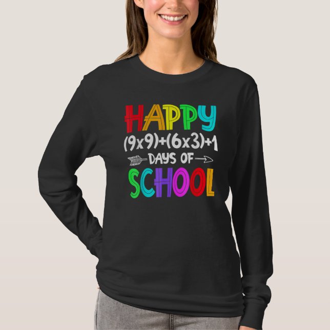 Math Formula 100 Days Of School  Math Teacher 100t T Shirt (Framsida)