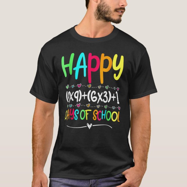 Math Formula 100 Days Of School  Teacher Boy Girl T Shirt (Framsida)