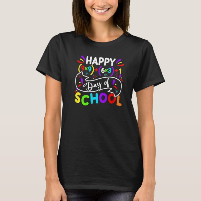 Math Formula Happy 100 Days Of School Math Teacher T Shirt (Framsida)