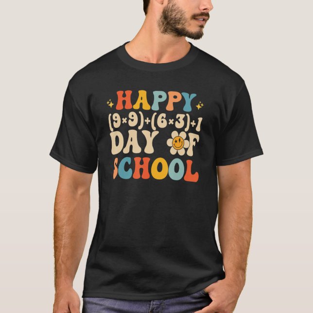 Math Formula Happy 100 Days Of School Math Teacher T Shirt (Framsida)