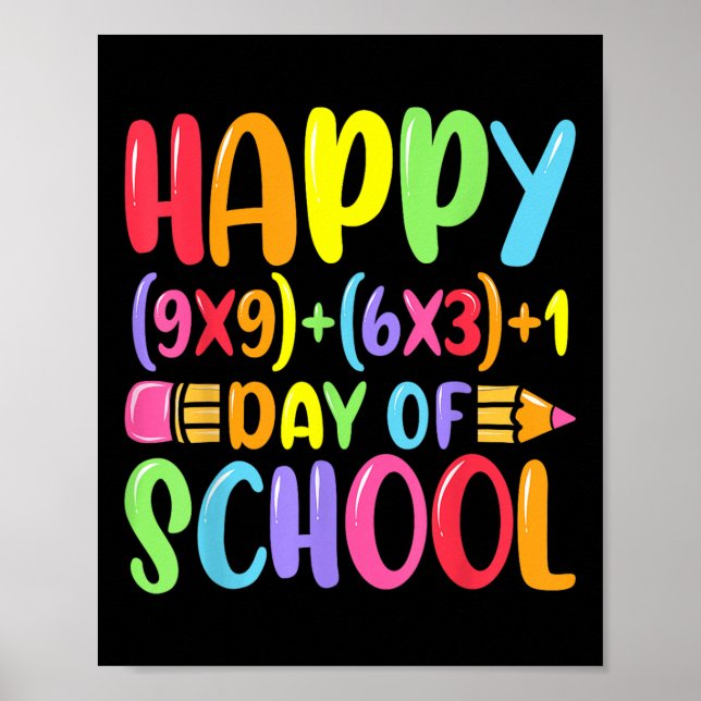 Math Formula Lycklig 100 dagar av skollärarmatur Poster (Framsidan)