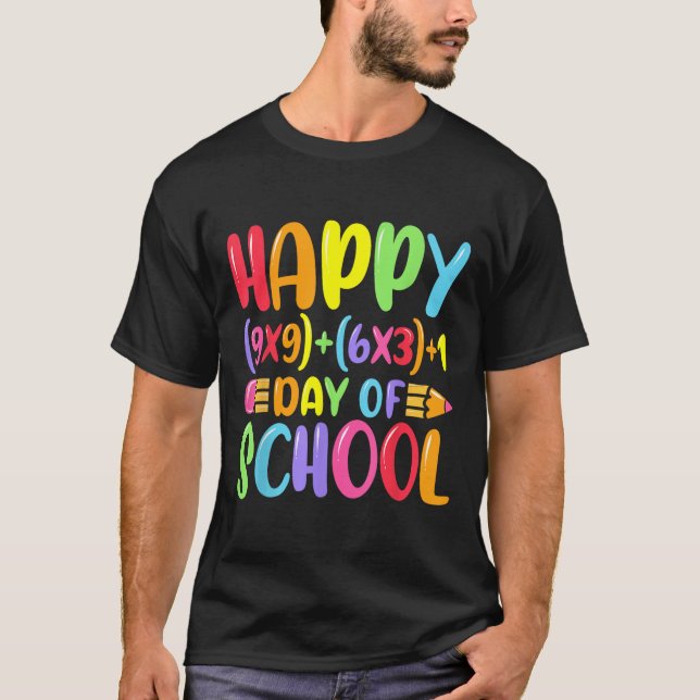 Math Formula Lycklig 100 dagar av skollärarmatur T Shirt (Framsida)