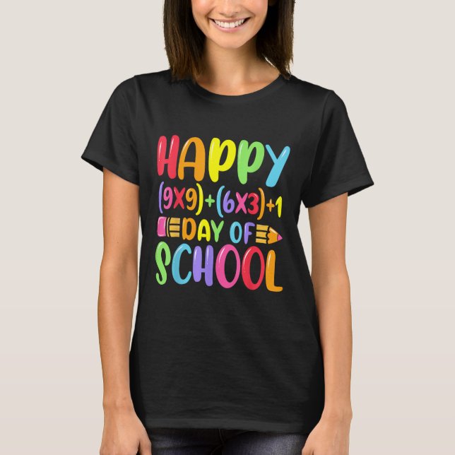 Math Formula Lycklig 100 dagar av skollärarmatur T Shirt (Framsida)