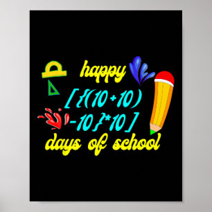 Math Formula Lycklig 100 dagar med skolfuktig mate Poster