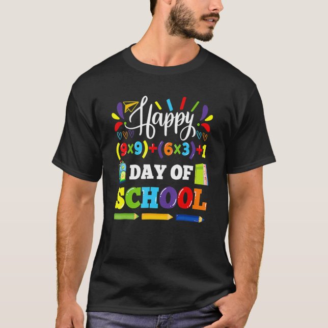 Math Formula Lycklig 100-dagen för skolbarnslig ma T Shirt (Framsida)